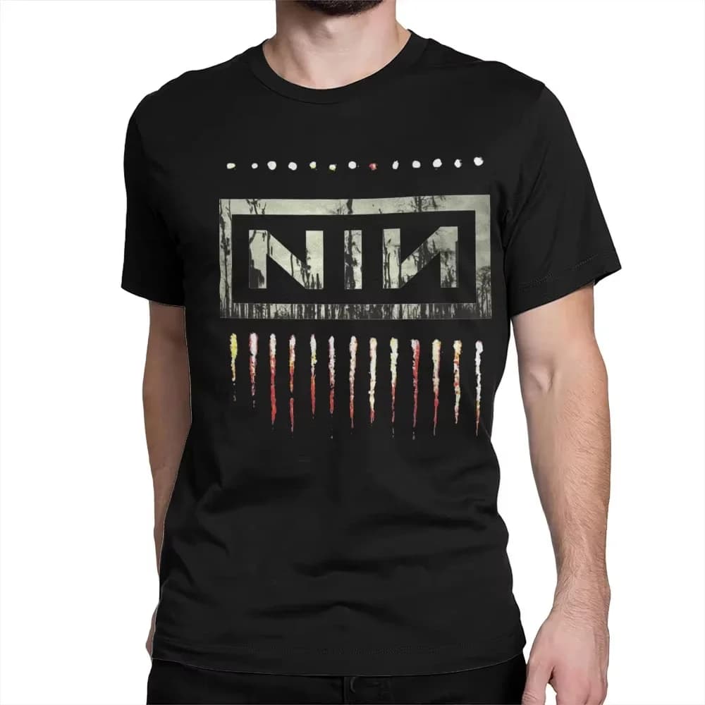 Nine pollici Nails NIN Rock Band Apparel T-shirt da donna in cotone T-shirt in cotone con stampa T-shirt oversize estiva Abbigliamento unisex