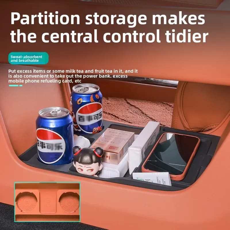 For GWM Wey 07 Lanshan Central control silicone lower storage box partition storage wear-resistant and durable