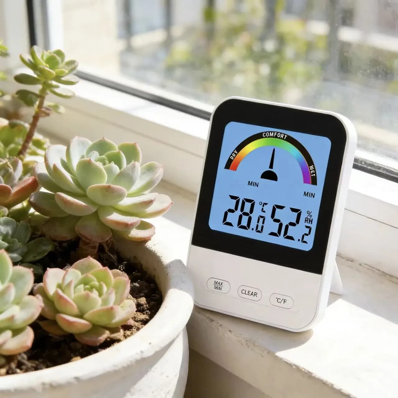 High Precision Digital Thermometer with LCD Display, Comfort Guide, Home and Room Accessories