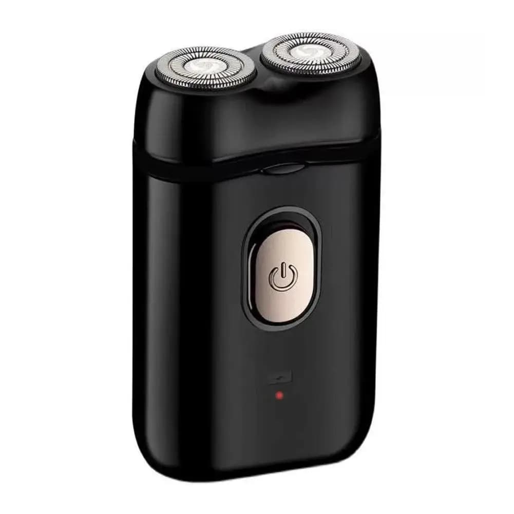 Mini Intelligent Electric Razor for Home and Car, Digital Display, Double Blade, Rechargeable, Powerful Rulebarba