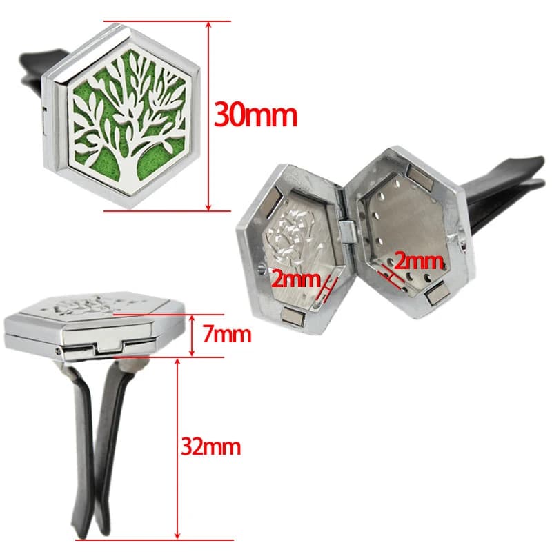 8 Essential Oil Diffuser Parts for Car with 30mm Hexagonal Clips, Auto Interior Accessories, Alloy Frame, Gift