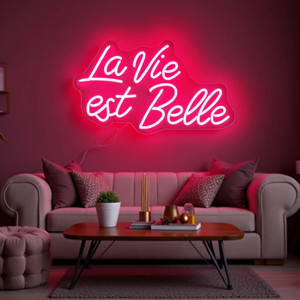 Insegna al neon La Vie Est Belle, insegna al neon a LED per matrimoni, feste di compleanno, ristoranti, caffè, bar, decorazioni luminose, decorazioni da parete per la stanza