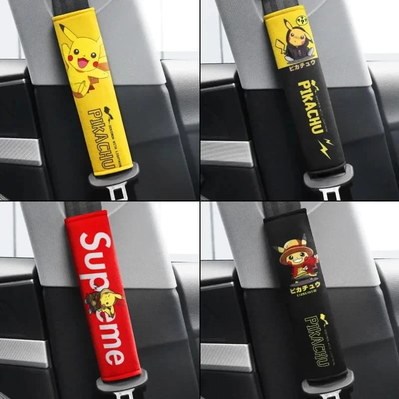 Accessorio per Cintura di Sicurezza Auto Pokemon, Decorazione Interna con Simpatico Pikachu, Copertura Protettiva, Giocattolo Anime per Bambini, Regalo di Compleanno