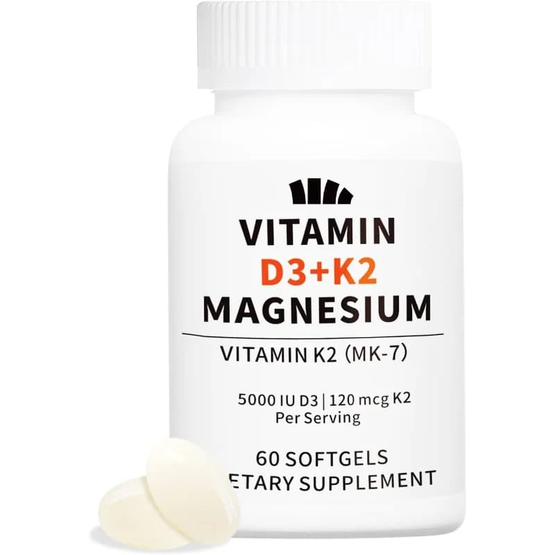 Vitamin D3+K2 4000UI (100mcg) with Coconut Oil, 100% Vegetal Supplement at Vegetal Base, 60 Capsules