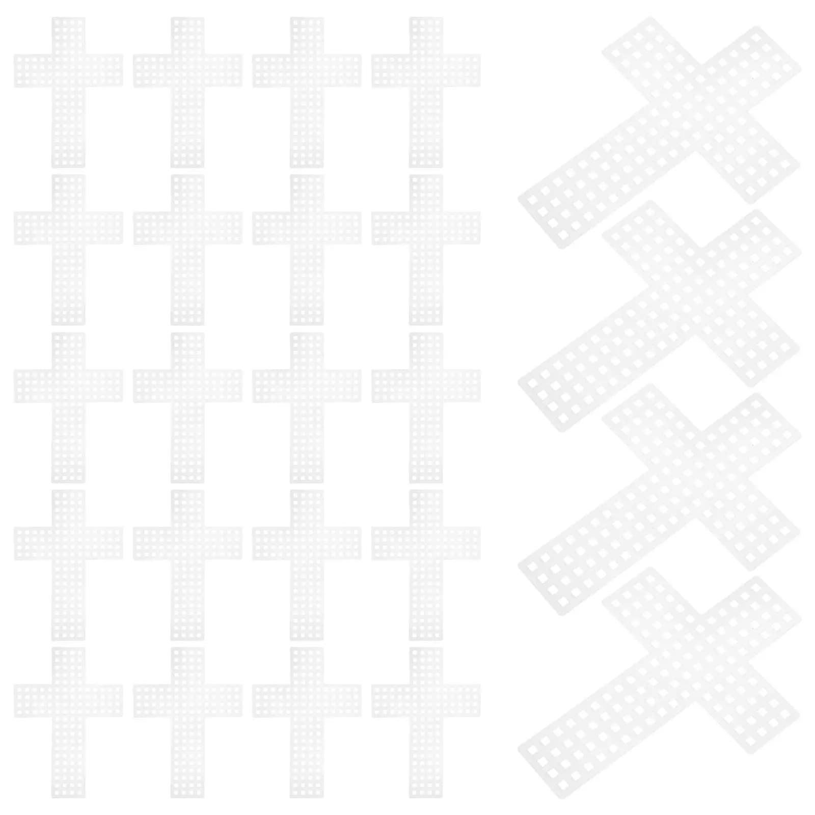 30Pcs Plastic Mesh Canvas Sheets White Crochet Embroidery Cross Stitch Weaving Needlework DIY Craft Supplies