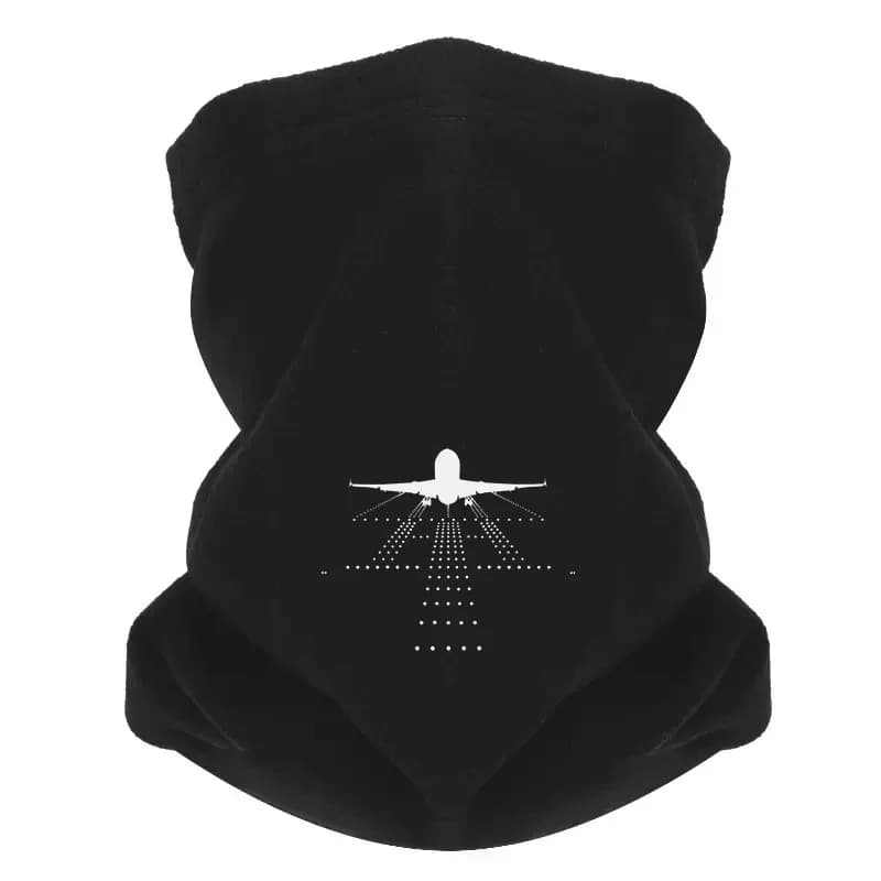 Luci dell'aeroplano pista di atterraggio cielo notturno Uomo Sciarpa da esterno Maschera Ghetta per il collo Cappello Berretto da donna Copricapo Antivento Tenere al caldo Inverno Mu