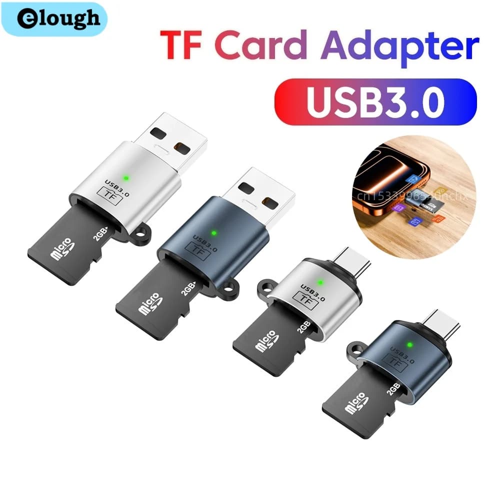 Mini TF Card Reader USB Type C To TF Memory Card Reader Adapter High Speed Transfer For PC Laptop Phones USB TF Card Reader