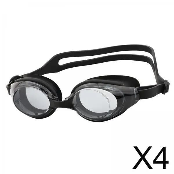 4 swim glasses Eye protection Pool glasses with clear view Black swim glasses