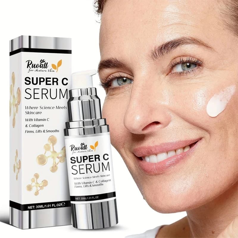 Cream Faced with Vitamin C Hydrating Anti-wrinkles with Collagen and Hyaluronic Acid, Cosmetic for Skin Care for Women and Men