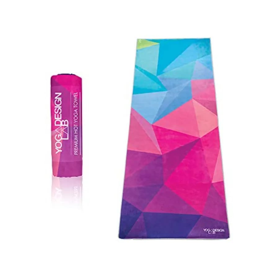 Telo Yoga HOT Premium Antiscivolo Colorato Progettato a Bali Stampa Eco-Friendly + Asciugatura Rapida + Dimensioni Tappetino Ideale per Hot Yoga, Bik