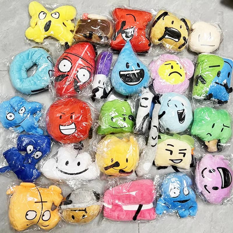 Anime BFDI Battle For Dream Island Plush Toy 70 Style Stuffed Doll Soft Animal X Number Blintz Block Marker Stapler French Fries