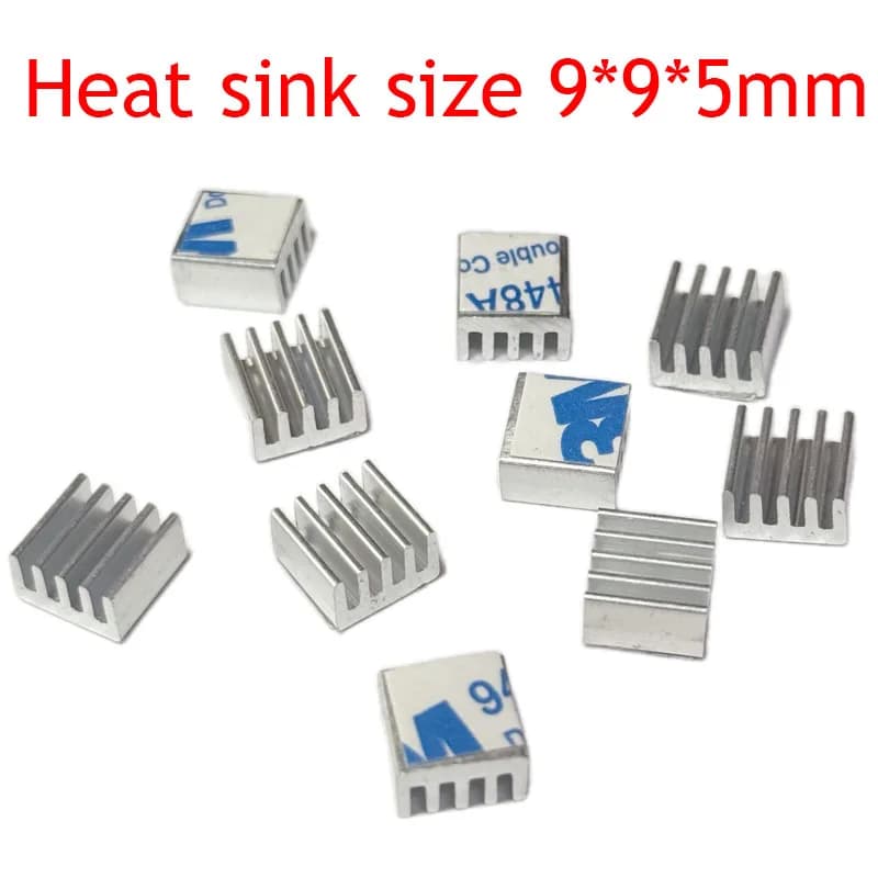 5 pz/lotto Mini Dissipatore di Calore In Alluminio con Supporto 9x9x5mm per Stampante 3D Driver Del Motore Dissipatore di Calore ic