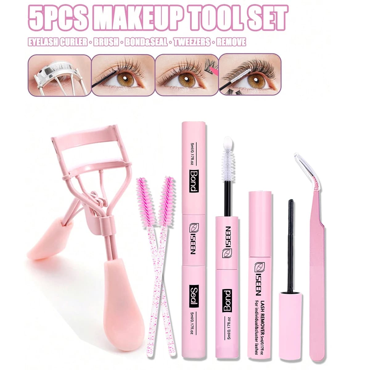 ISEEN Necklace and seal for eyelashes 10 ml for eyelash clusters Non-irritating long-lasting non-irritating eyelash glue super durable for DIY at home