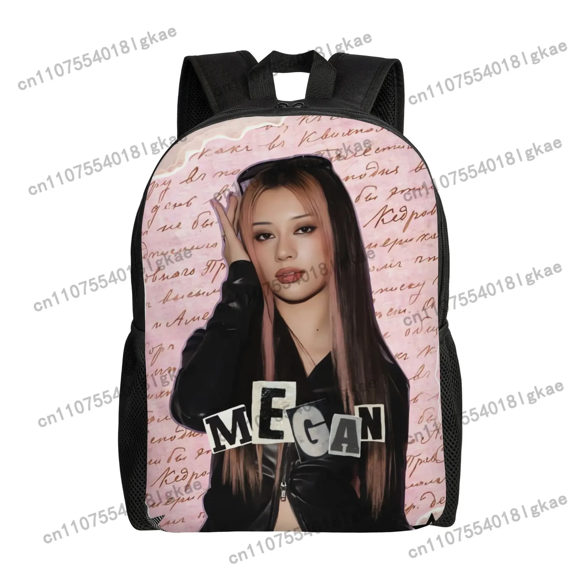 Kpop KATSEYE Korean Pop Culture Backpack with Megan-Face Logo & K-Drama Print - Lightweight for, &, K-Drama Fans, Short Trips, C