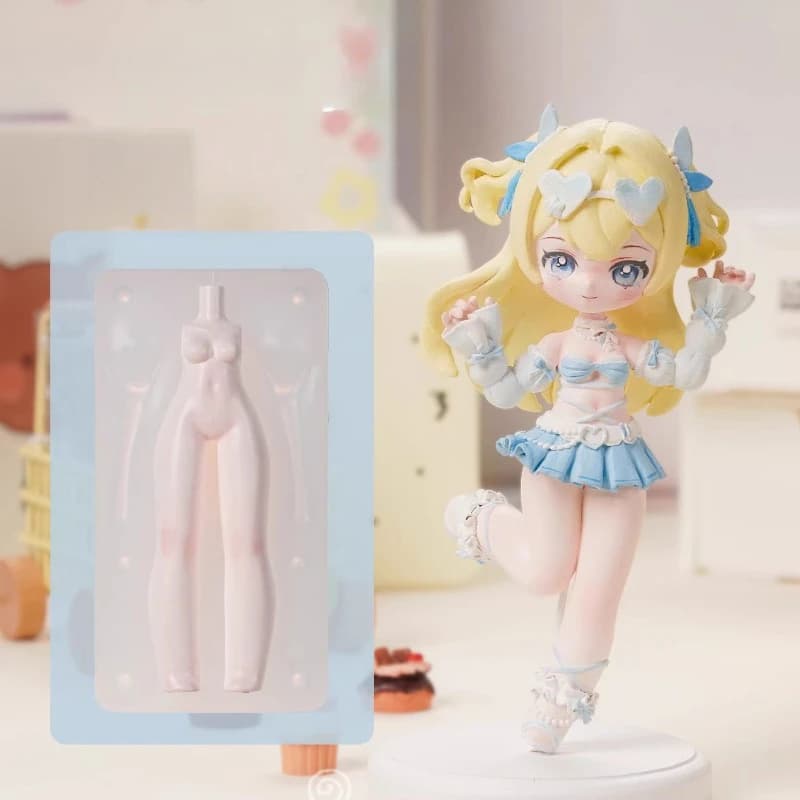 Pottery Art Miniature Statue Body Molds DIY Stone Plastic Clay Resin Clay Making Cartoon Character Body Tools Silicone Molds