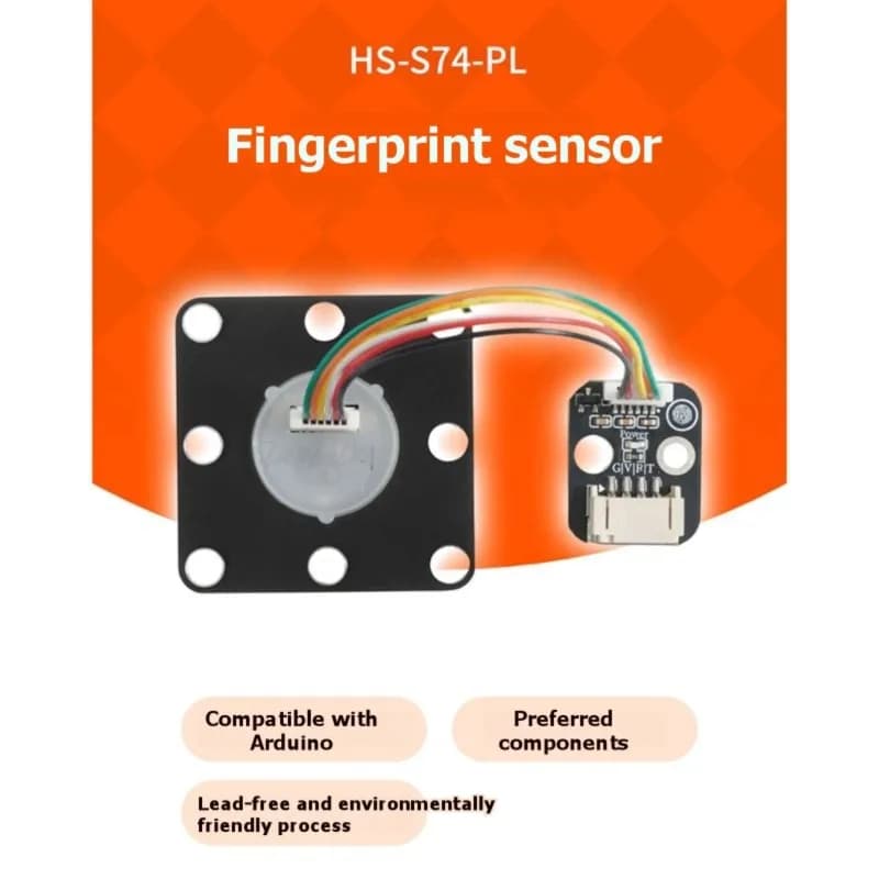 Hot-Fingerprint Recognition Sensor Module For Arduino-Serial HS-S74AL+ HS-S74L With 4P Cable Included