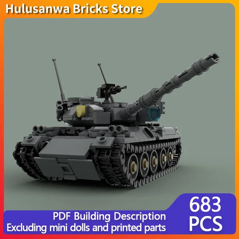 Type 74 MBT Modern Military Tanks Model MOC Building Bricks War Equipment Modular Technology Gifts Holiday Assemble Children Toy
