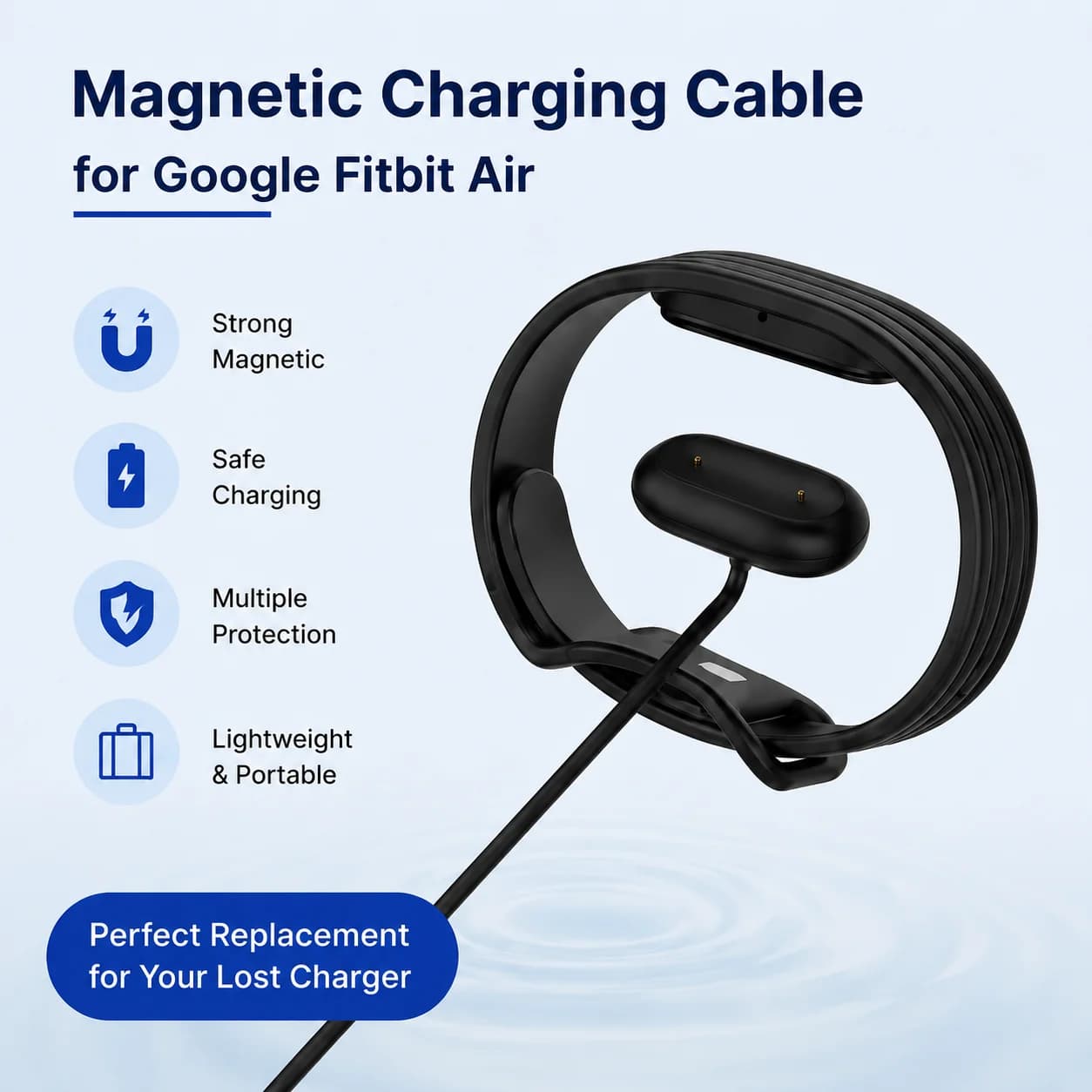 Smartwatch Dock Charger Adapter Type-C/USB-A Charging Cable Magnetic Connector Power Charge Cables For Google Fitbit Air Watches