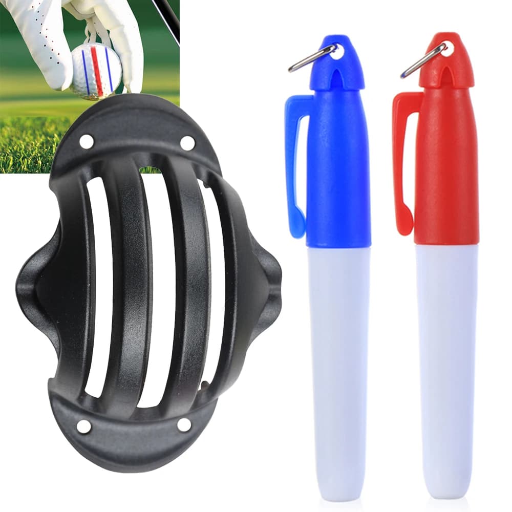 Indicatore di linea per palline da golf con set di 2 penne Allineamento dei modelli di palline da golf Putting Ginnico Accessori da golf