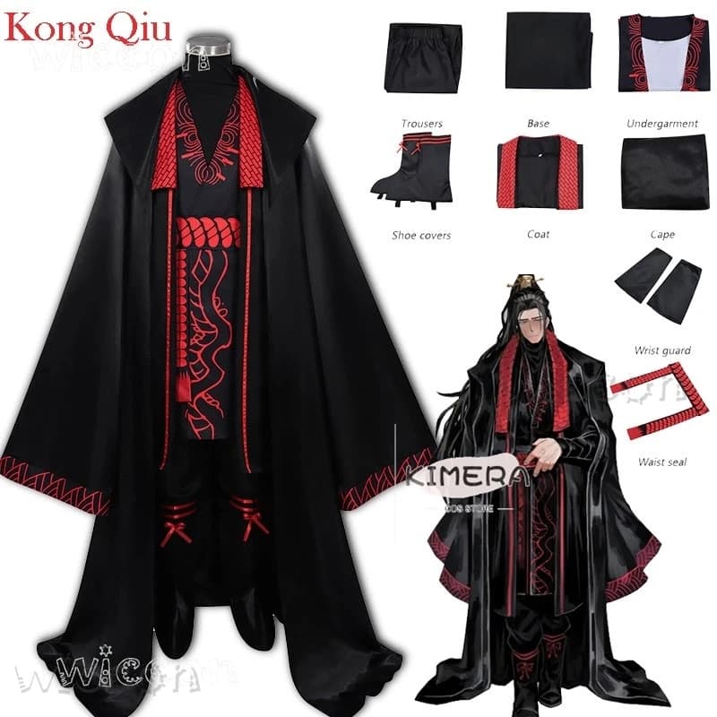 Costume Cosplay di Limbus Company Kong Qiu Jia, Qiu Monarch Hong Lu Jia, Baoyu per Halloween, Outfit Anime, Mantello Hanfu con Parrucca