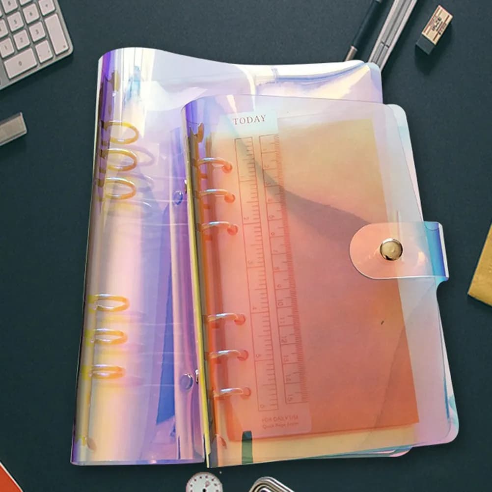 Raccoglitore a Fogli Mobili in PVC Premium, Cartella Portadocumenti Trasparente Colorata per Organizzazione Documenti Scuola, Ufficio e Azienda