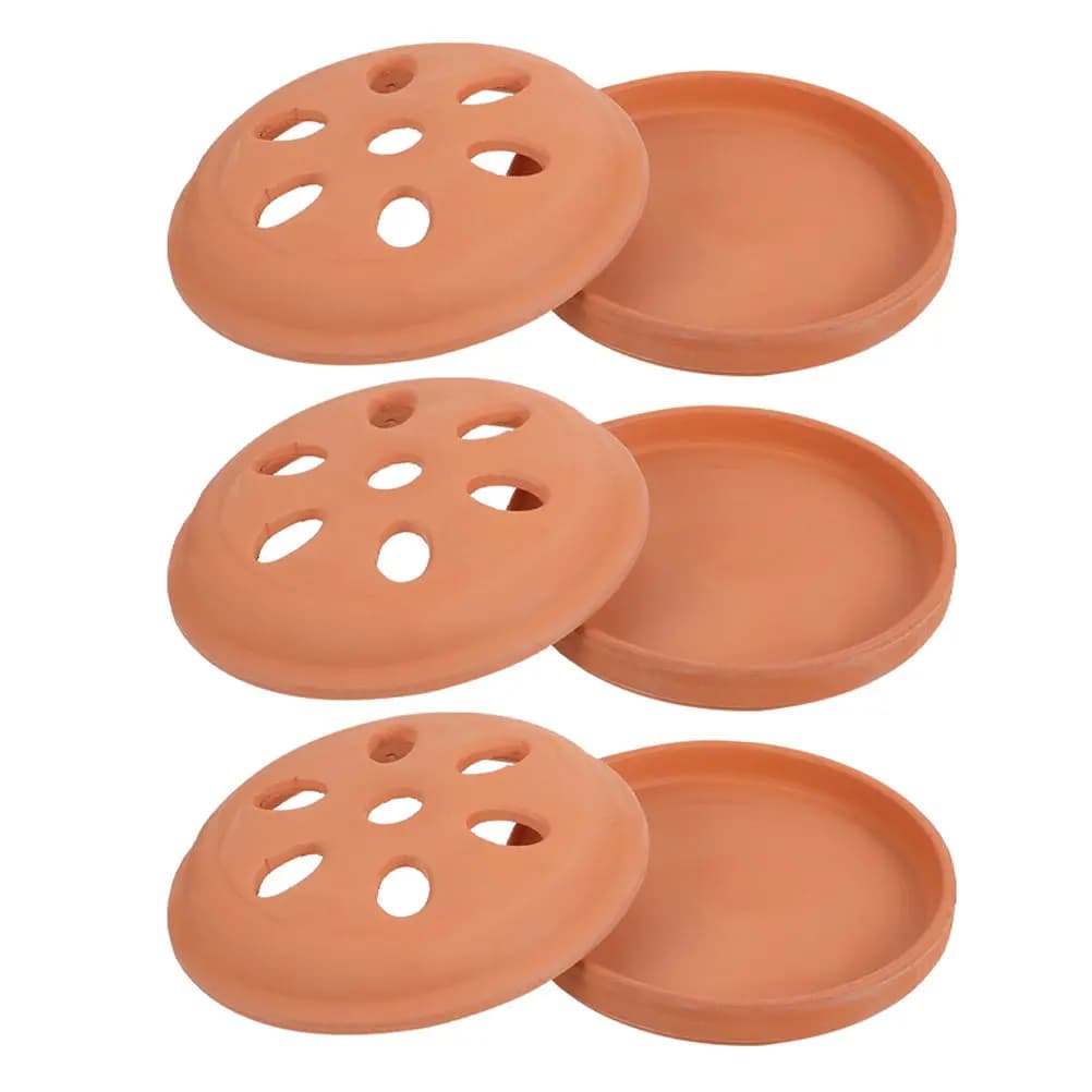 Diffusore di aromi in ceramica rossa da 3 pezzi, deodorante per interni auto, bruciatore di incenso decorativo, accessorio pratico da tavolo