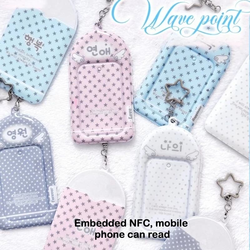 NFC Readable Glossy PVC Photo Frame 3inch Kpop Photocard Holder ID Credit Card Cover with Star Spring Keyring Fans Accessories
