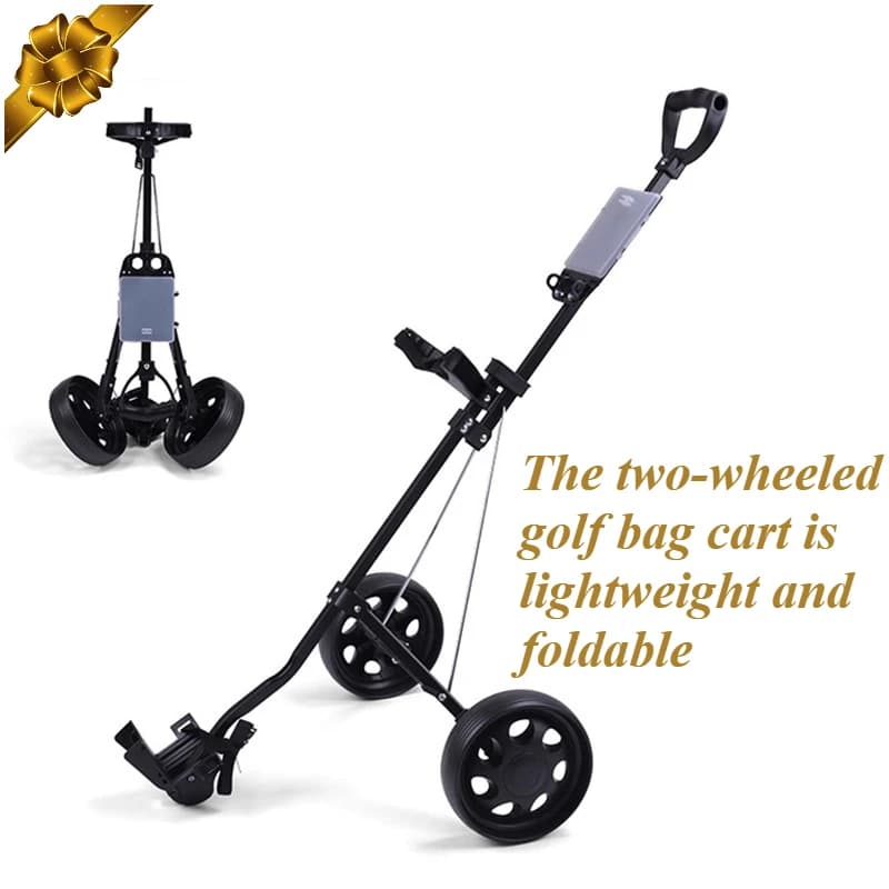 Carrello da golf a due ruote con carretti, carrello da corsa, palla pieghevole, auto caricata