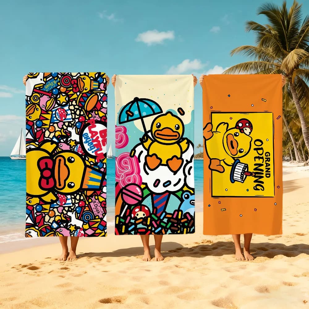 Asciugamano da spiaggia CARTOON b-B-b-D-duck, carino, ad asciugatura rapida, morbido, per piscina, regalo per viaggi, palestra, doccia, campeggio, sport