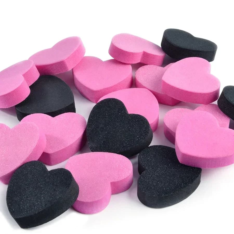 10/30/50 Pezzi Mini Blocchetti Spugna a Cuore per Unghie, Lime per Unghie Naturali e Finte, Manicure e Pedicure