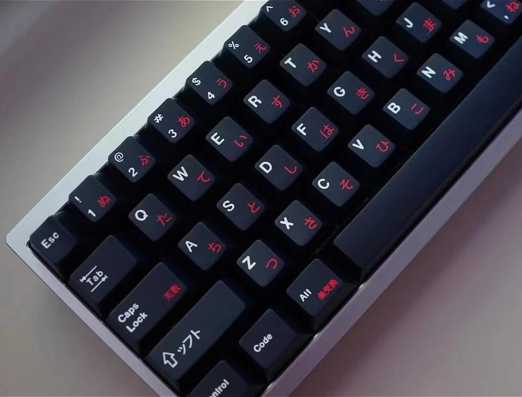 Copritasto giapponese nero GMK, realizzato in materiale PBT, con 131 tasti adatto per tastiera meccanica alta Cherry Factory