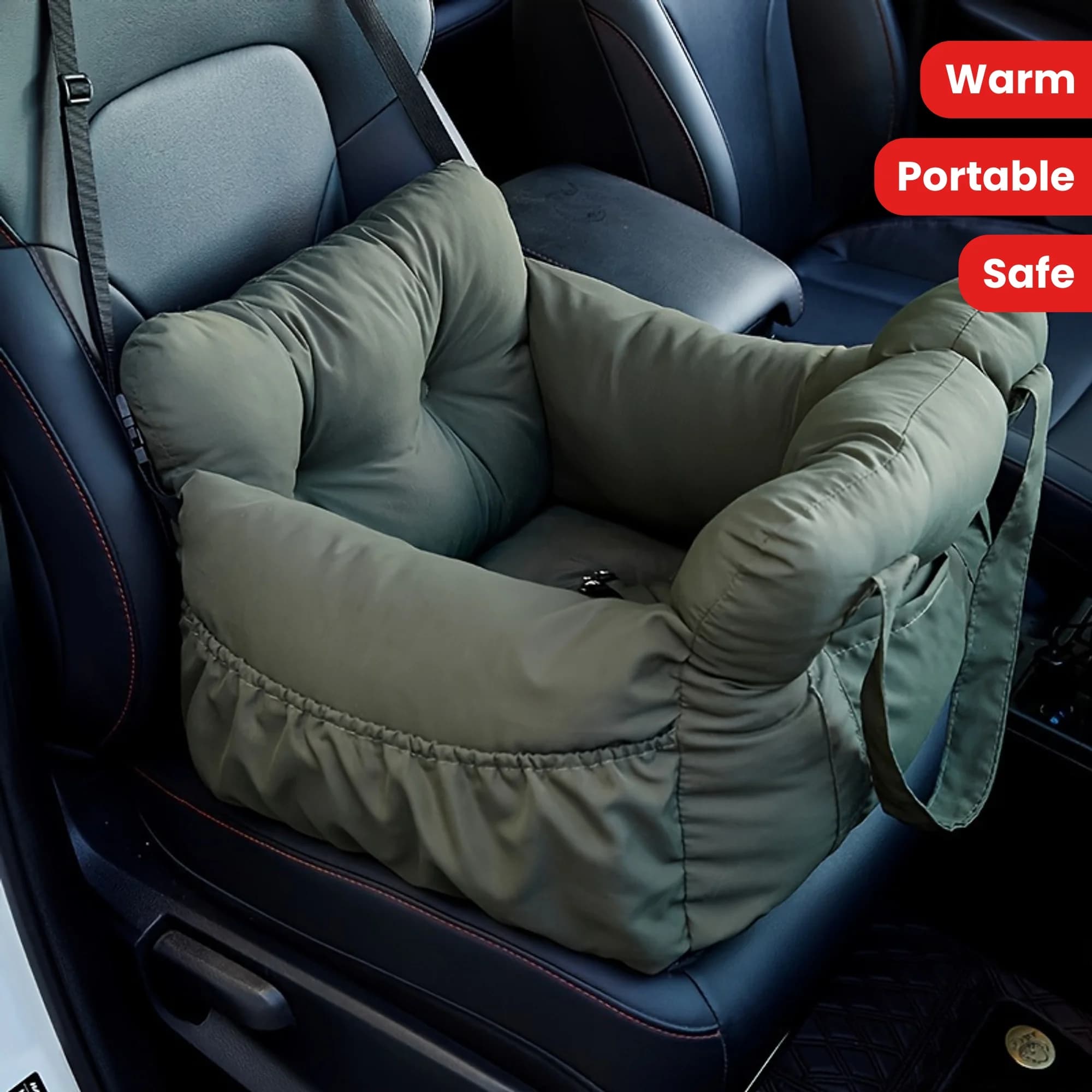 Seggiolino auto per cani con cintura di sicurezza - Letto per auto antiscivolo per cani di piccola taglia, marsupio da viaggio lavabile con cinghie di sicurezza per auto sicura