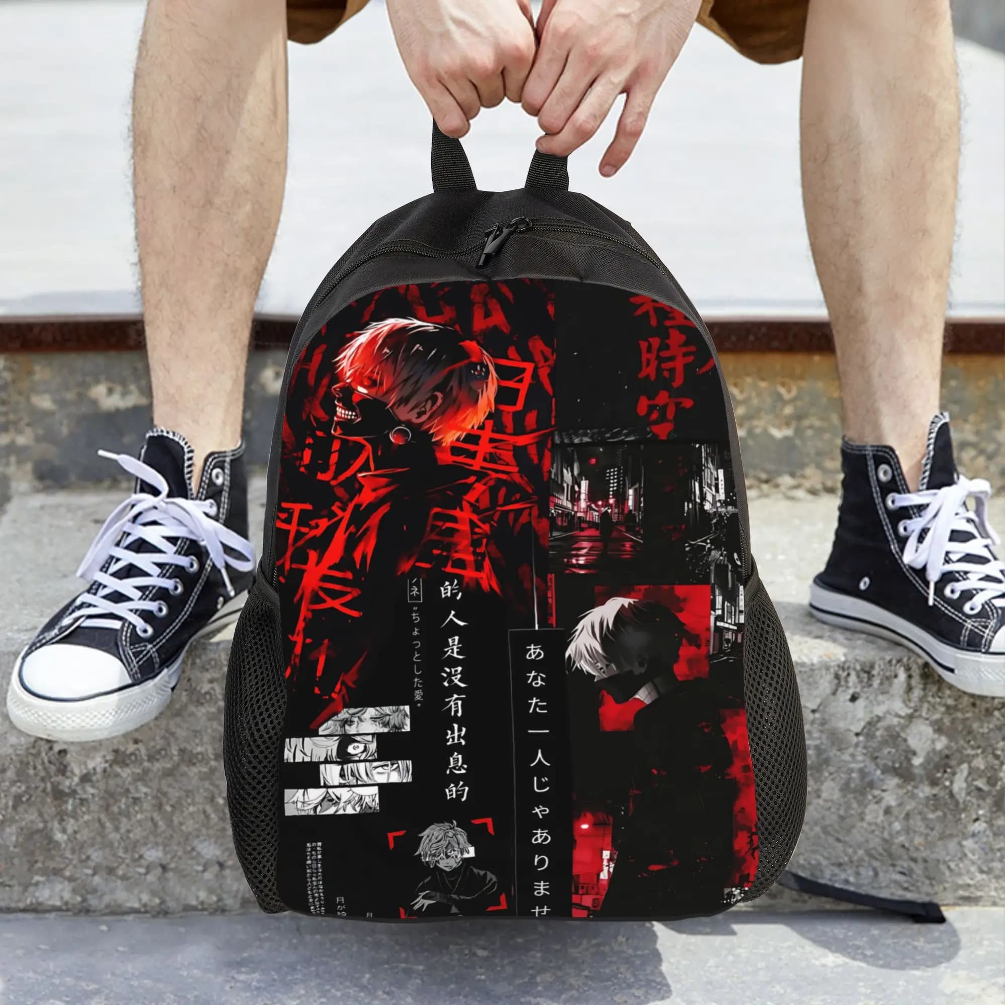 Fashion Halloween Tokyo Ghoul Kaneki Backpacks Its Bag mochila School Zipper Closure Rucksack