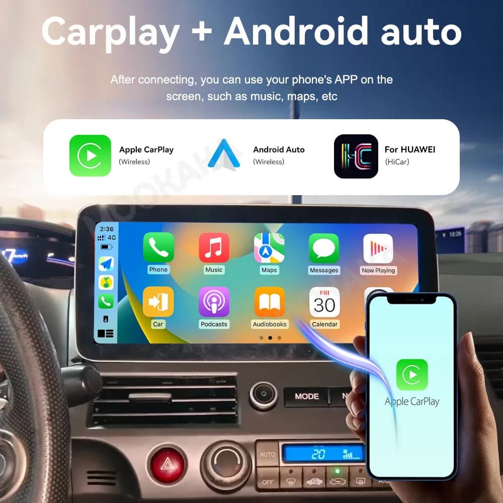 For Honda Civic 2008-2011 Android Car Radio Multimedia Video Carplay Autoradio Stereo GPS Navigation Head Unit