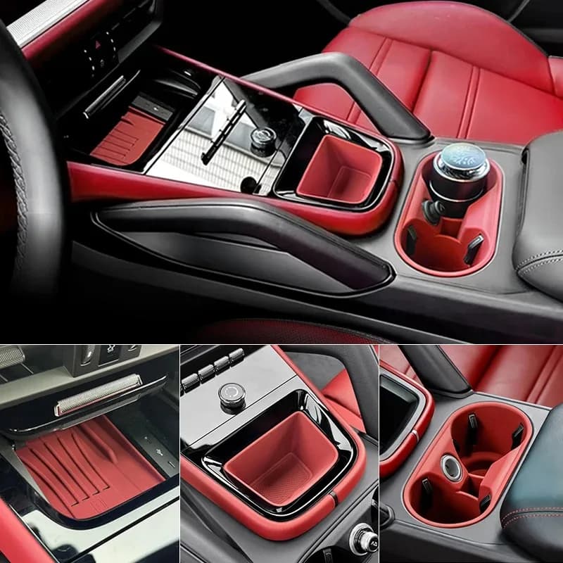 Per Porsche Cayenne 2024 -2026 Portabicchieri per auto in silicone Console centrale Organizzatore Anti fuoriuscite- Portabevande Inserto Accessori auto