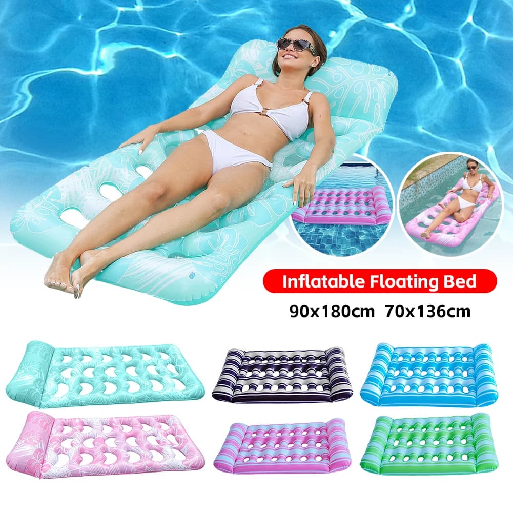 Letto galleggiante gonfiabile Addensare PVC Gonfiabile Acqua Letto per dormire Lettino galleggiante portatile Materasso ad aria per feste in piscina