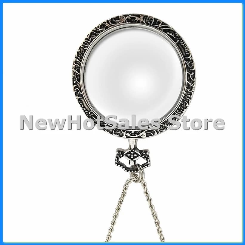 10X Magnifying Glass Necklace Magnifier Necklace Pendant Optical Magnifier with Chain Necklace for Library, Reading-A57M