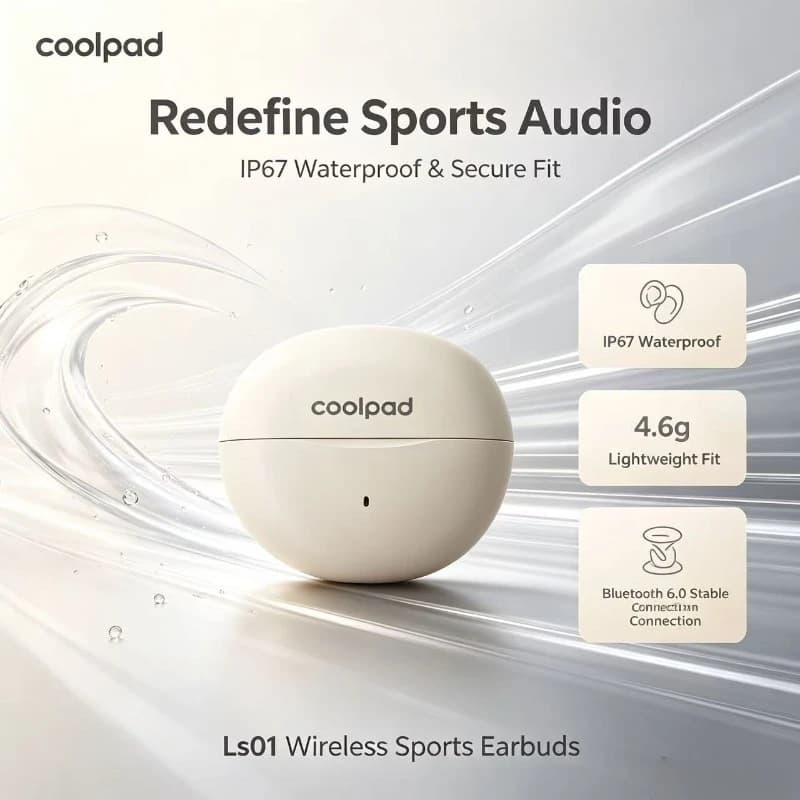Coolpad 2026 New OWS Clip-on Sports Earbuds, Bluetooth 6.0 Waterproof Headphones with Mic for iOS Android Gaming Running