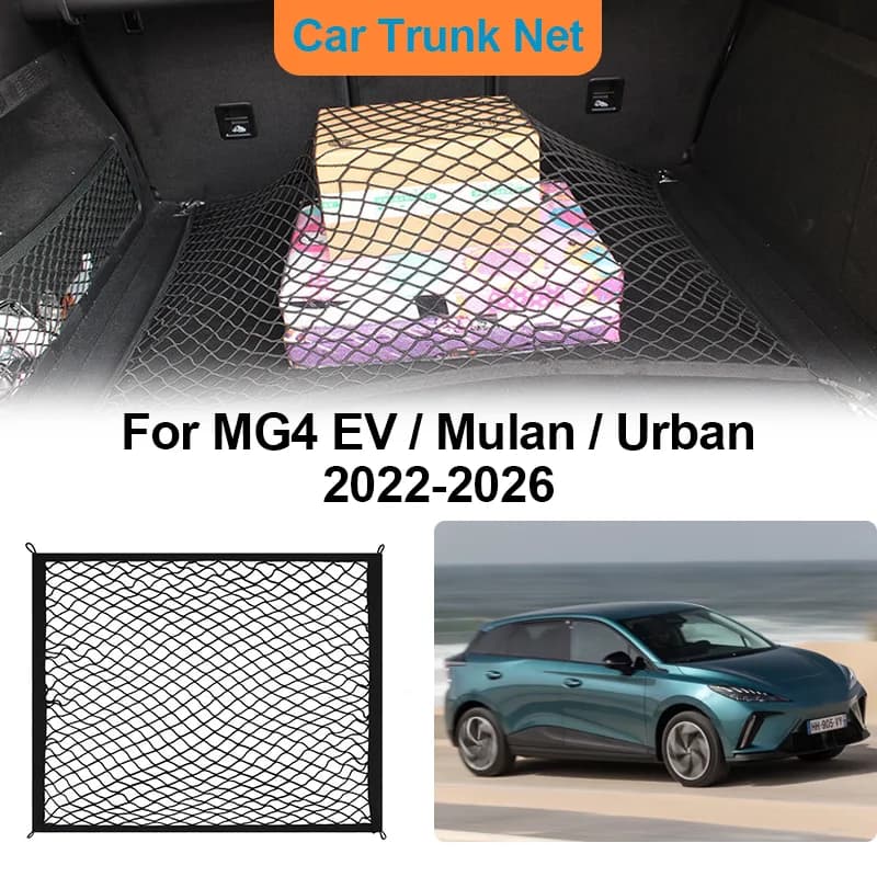 Car Trunk Net For MG4 EV Mulan Urban 2022-2026 2025 Storage Bags Interior Luggage Cargo Elasticity Organiser Auto Accessories