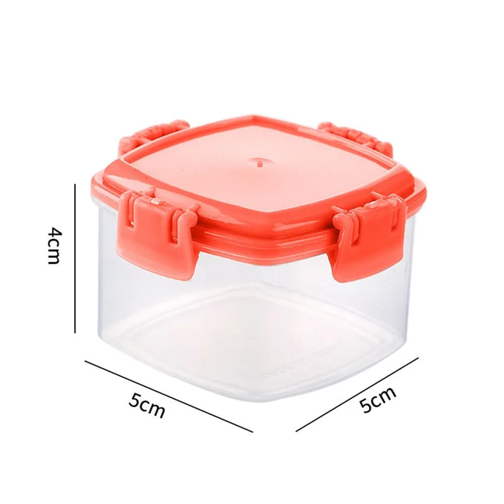 Set di 4 Contenitori per Alimenti in Plastica Trasparente da 55ml con Coperchi a Chiusura Sicura per Porzionare Snack e Preparare Pasti