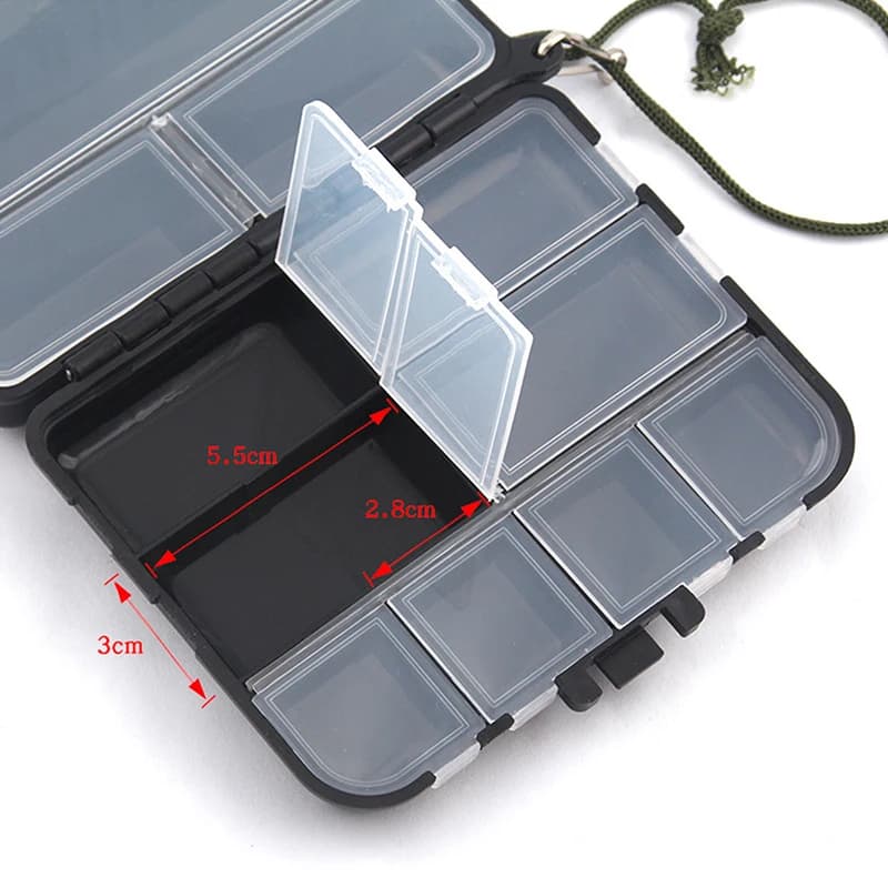 Mini double layer detachable fishing gear box, spoon, hook, bait case, accessories