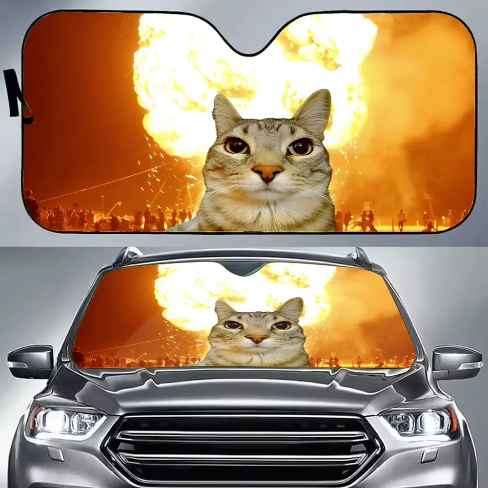 Divertente gatto carino Parasole per auto Parabrezza estivo Pieghevole Protezione UV Copertura per parabrezza con blocco del calore