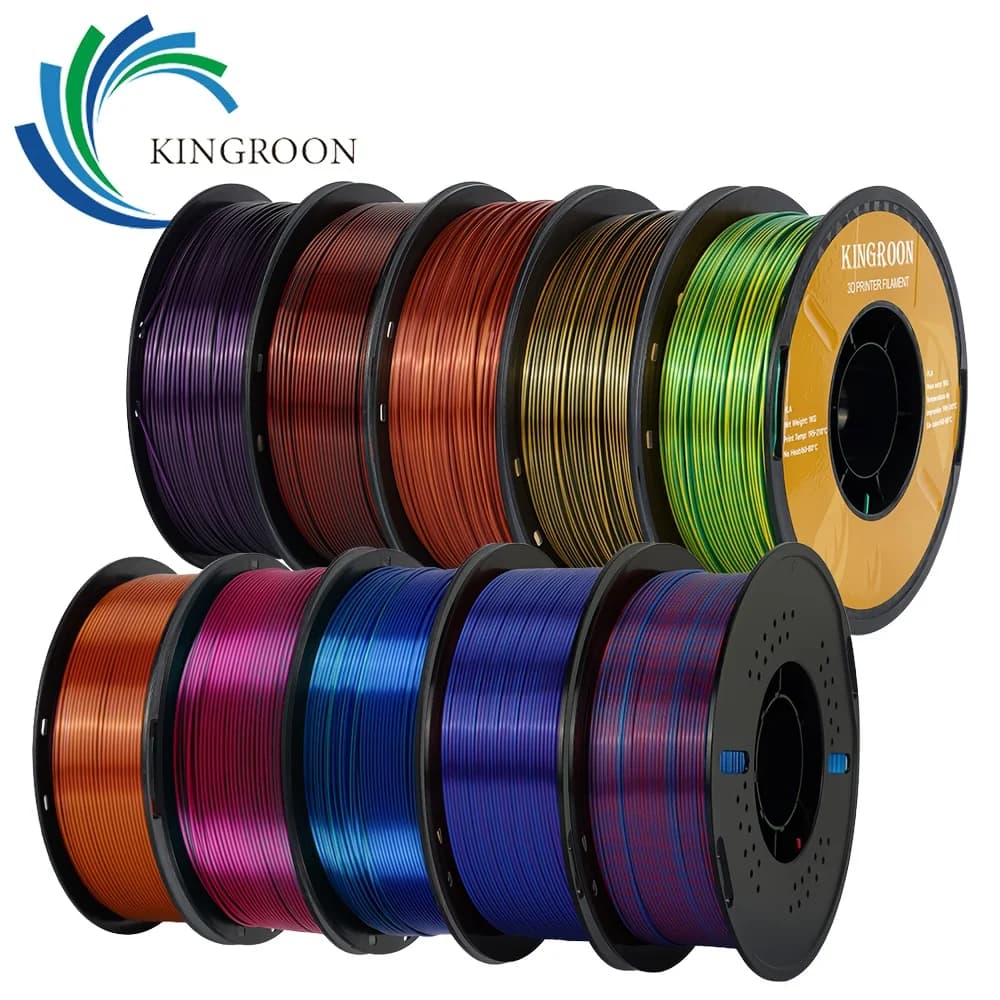 Filamento PLA Tri-Colore Arcobaleno KINGROON 1.75mm per Stampanti 3D Compatibile con la Maggior Parte delle Stampanti FDM