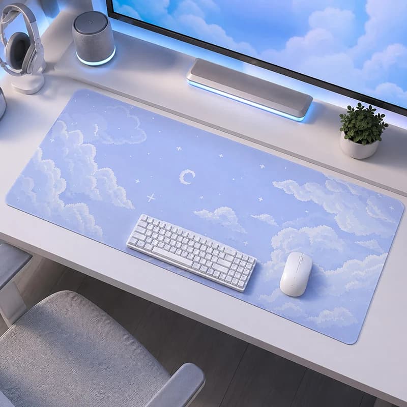 Mouse Pad Blue Moon Cloud Sky Gaming printon demand Mousepad XXL keyboard pad Non-Slip Mice Pad Desktop Mouse Pad