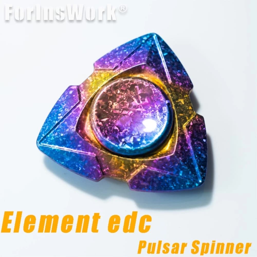 Elemento EDC Cristallo Titanio Pulsar Spinner Fidget Spinner Giocattoli antistress Fidget Toys Antistress per adulti Giocattoli Fidget in metallo
