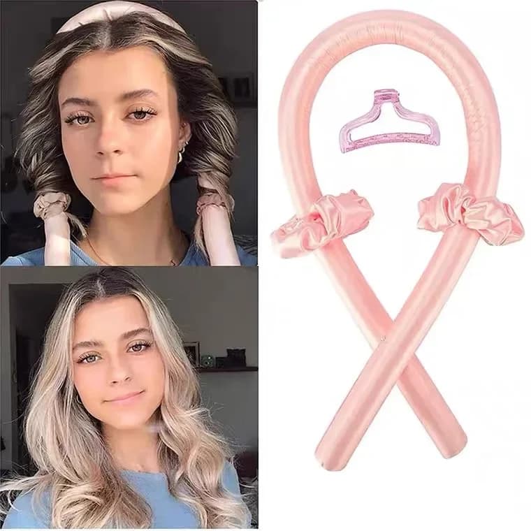 Women's Heatless Curls Silk Tube for Night Iron Hairstyles and Tools Soft Bigodini Sleeping Bigodini Hair Rollers