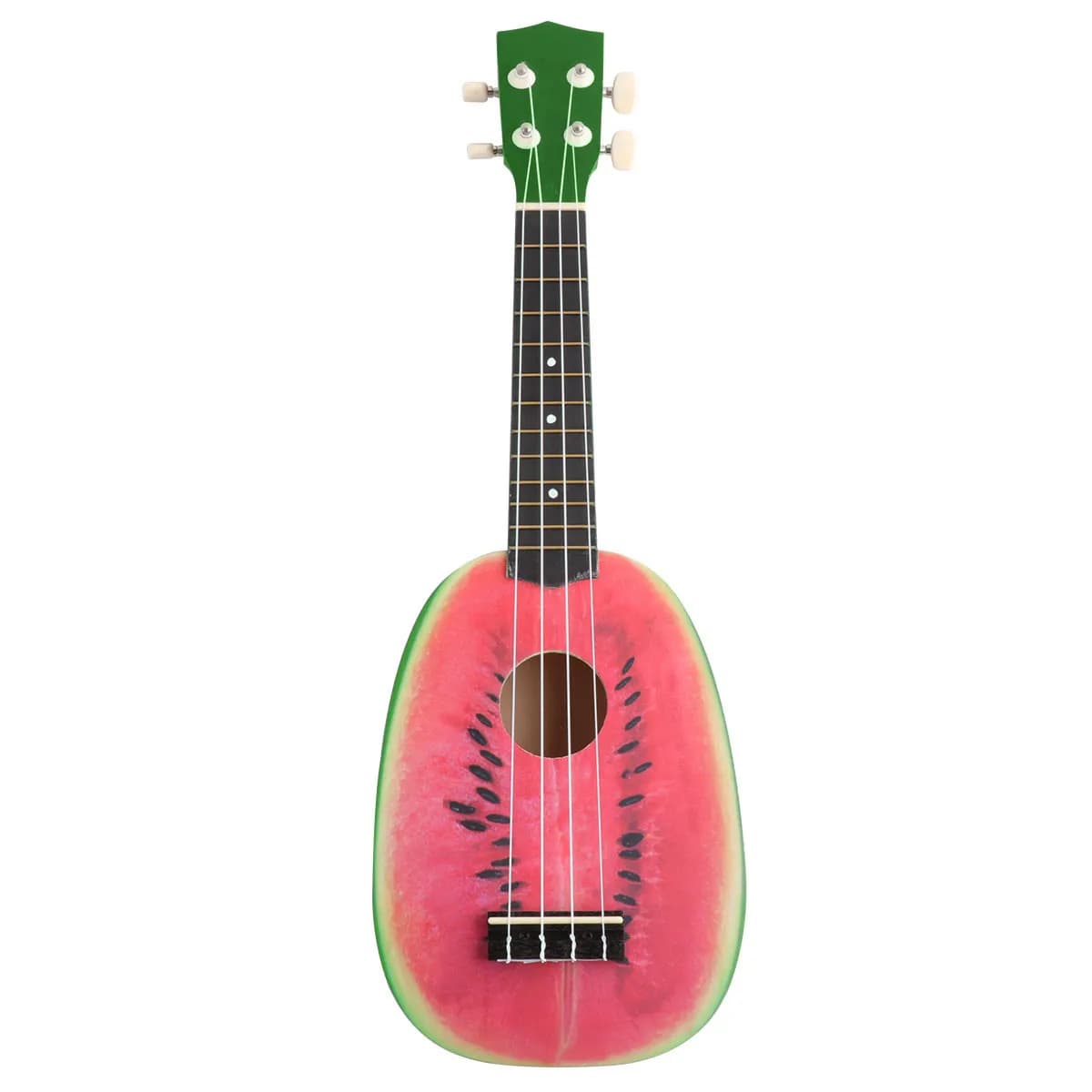 Ukulele da Concerto 21 Pollici, Piccola Chitarra a 4 Corde, Corpo in Sapele Watermelon, Corde in Nylon Carbonio, Tracolla, Plettri, Borsa per il Trasporto, Strumento Musicale