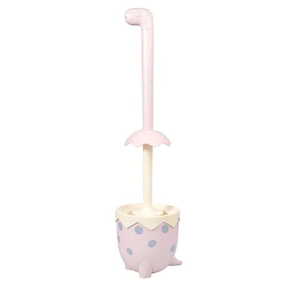 Dinosaur Shape Toilet Brush, Cute, Compact, 1-Pack,,TPR Bristles