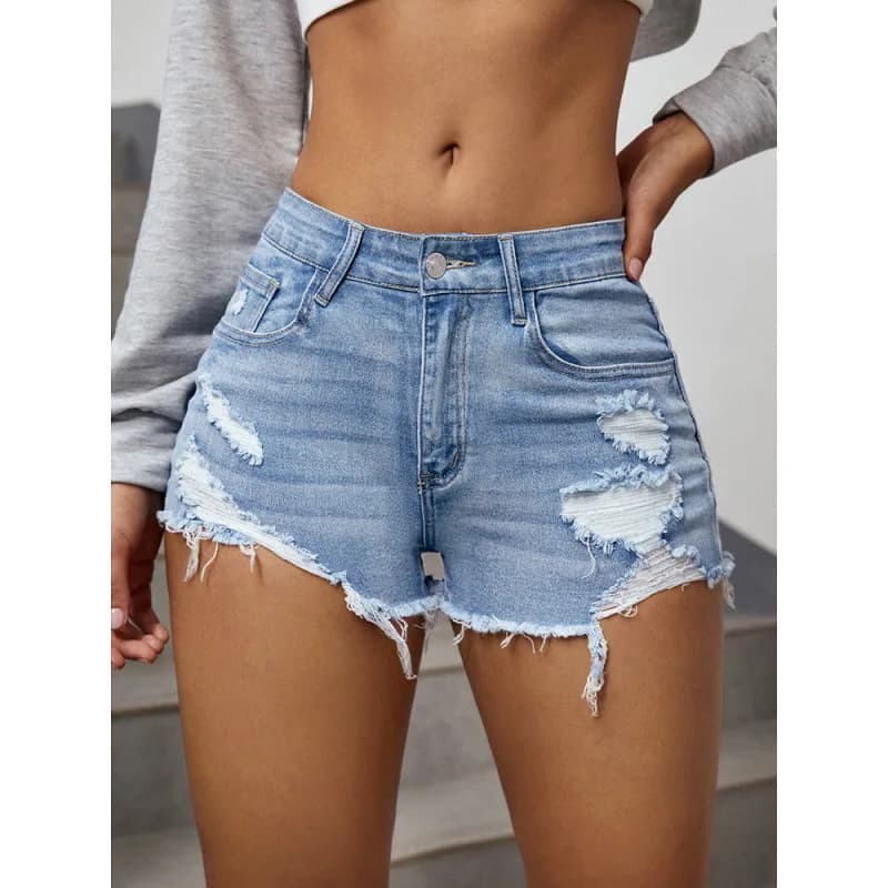 New Denim Shorts Strapd by Women's Summer 2026, Shorts Jeans American Vintage at High Life, Fashion Shorts Usured Effect