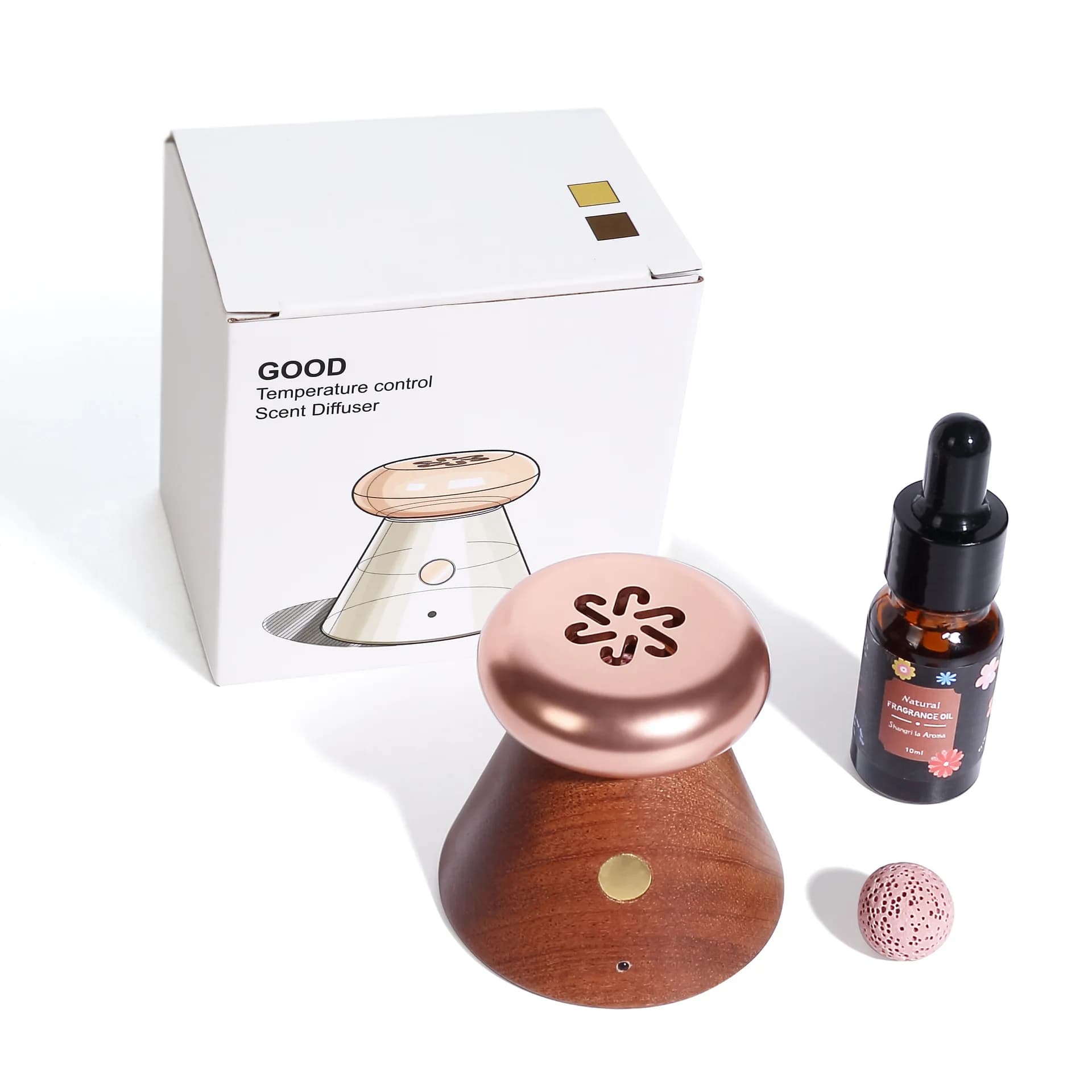 Solid Wood Temperature Control Diffuser Aromatherapy Ornament Simple Bedroom Bedside Aromatherapy Office Desktop Diffuser